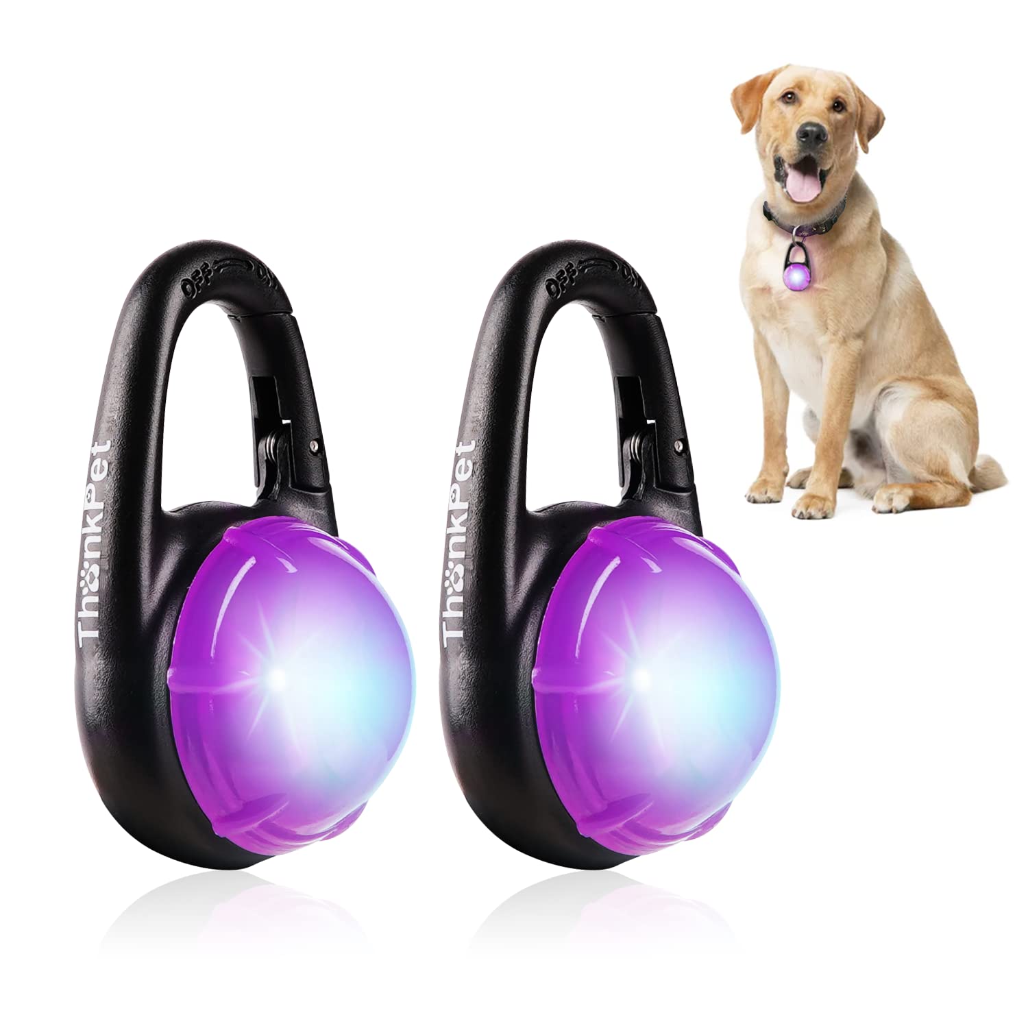 Dog Collar Light For Night Walking, 2 Pack Flashing Dog