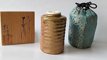 茶道具　玉領作　茶入　仕覆付　共箱　V　5723 茶道具 玉領作 茶入 仕覆付 共箱 V 5723 茶道具 玉領作