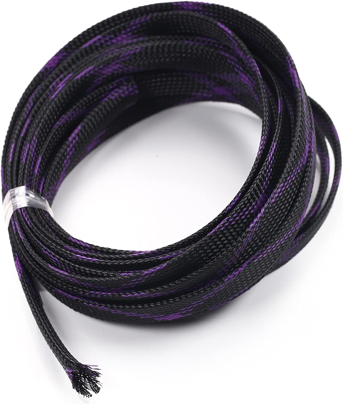 Black Purple PET Expandable Braid Cable Sleeving 5m/16.4ft Wire Mesh Sleeve 1pcs