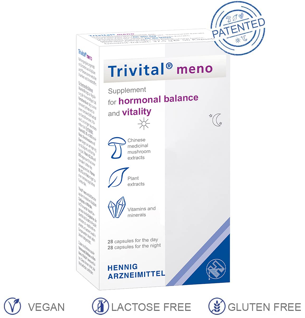 meno: Für hormonelle Balance und Vitalität, vegan, lactosefrei, glutenfrei, 56 Kapseln
