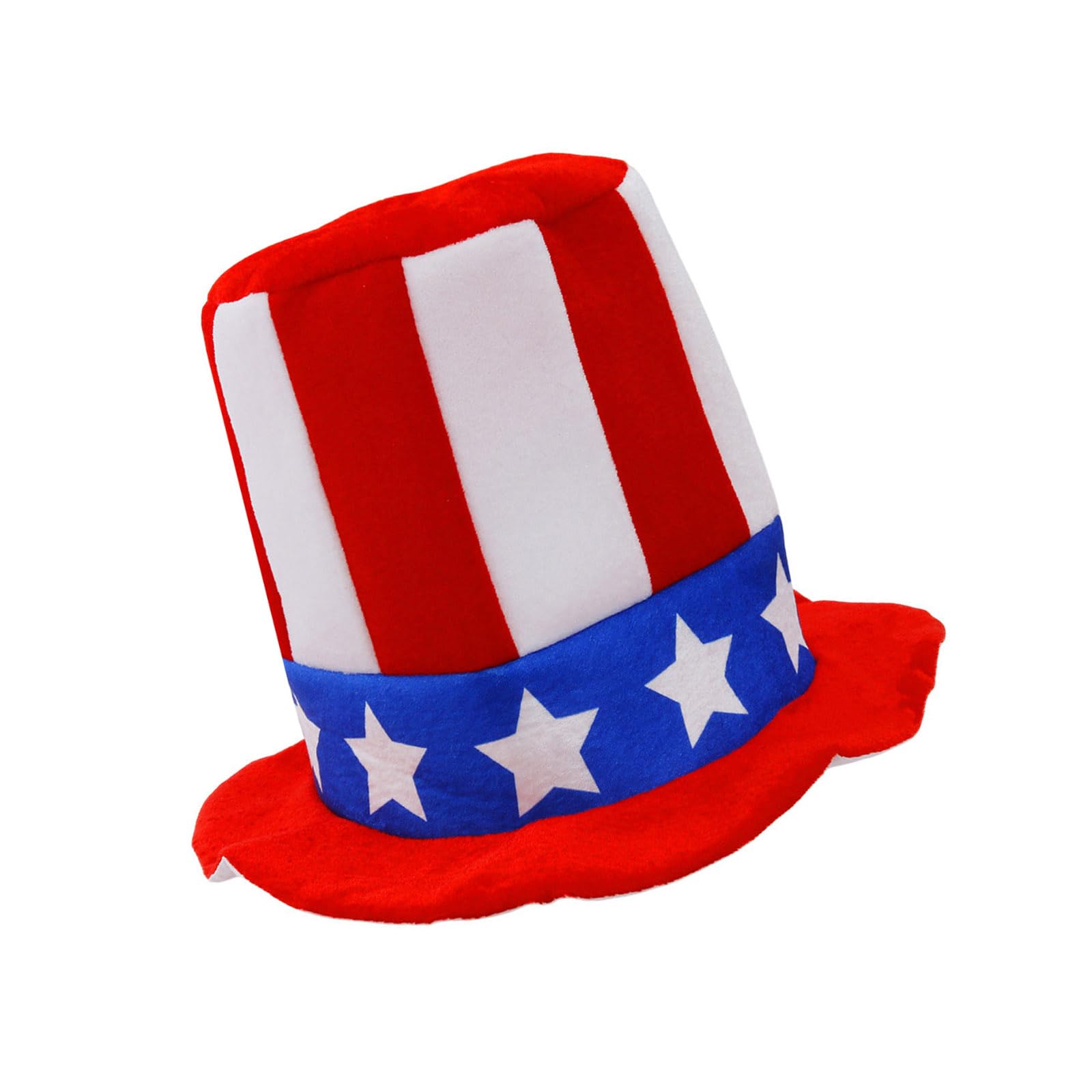 Tsophreniq White Blue Striped Star Christmas Tree Hat Top for Independence Day Parties Decoration and Festival Celebration Nationalistic Striped Star Decoration