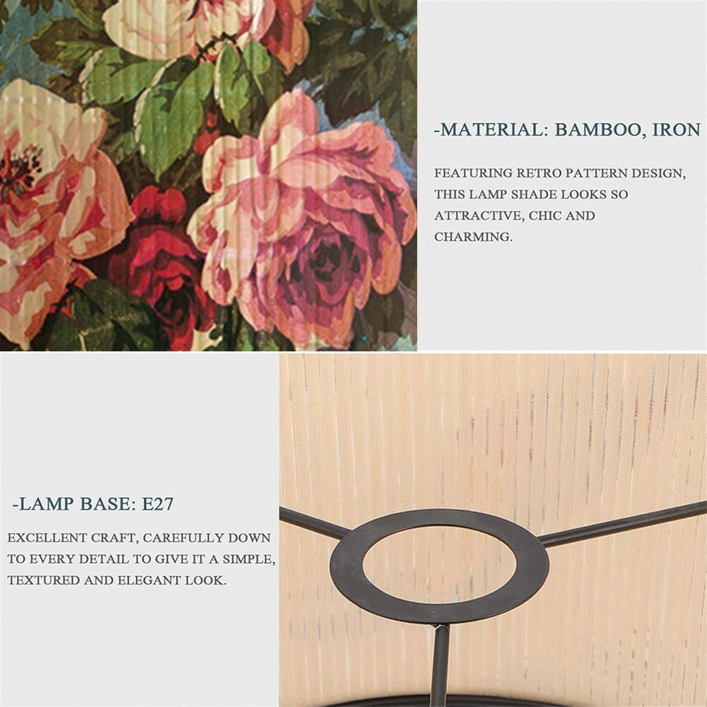 Abat-Jour En Bambou, Abat-Jour Tambour, Abat-Jour Japonais E27 Fabriqué À La Main Pour Lampes De