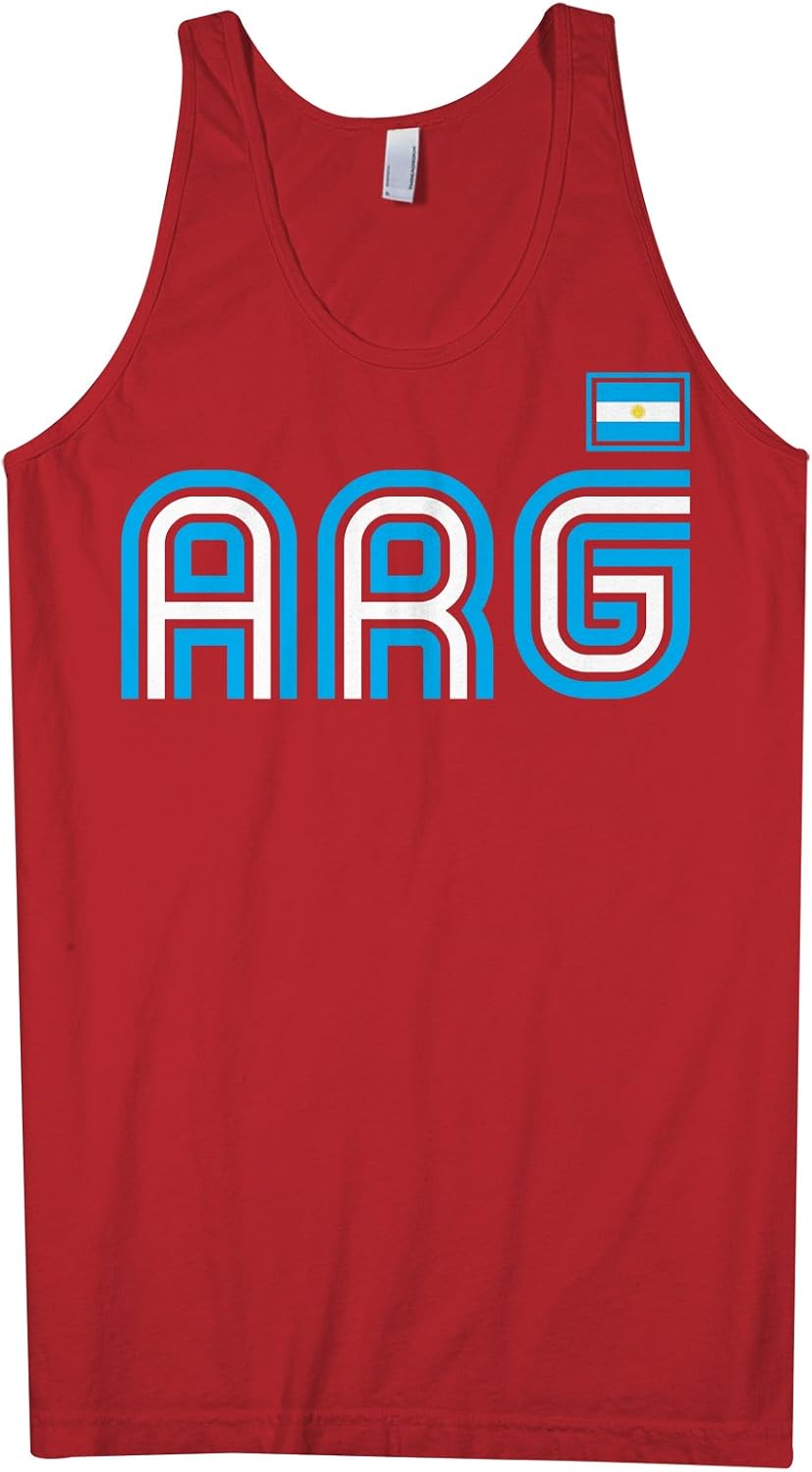 Threadrock Men's Argentina Athletic Retro Series Tank Top