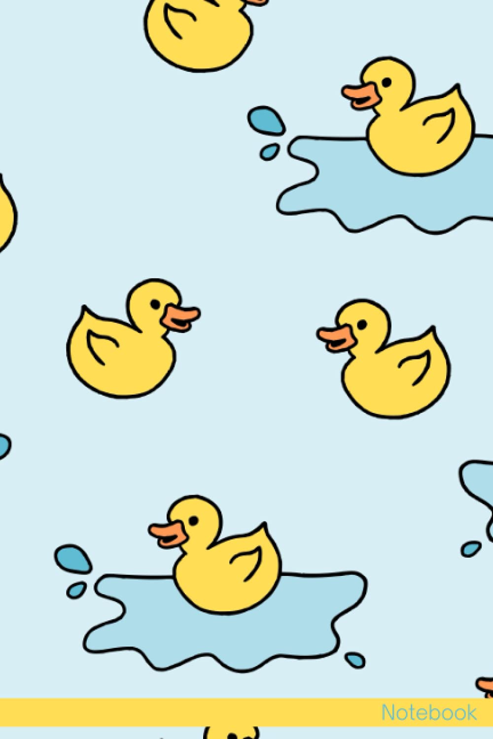 Notebook: Duck Notebook Journal For Teens and Adults | 120 Pages | Grey Lines | Glossy Cover | 6 x 9 In
