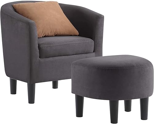 Miniatura 36 de Convenience Concepts Take a Seat Churchill - Silla decorativa con otomana, piel sintética estampada con caléndula Piel sintética estampada con