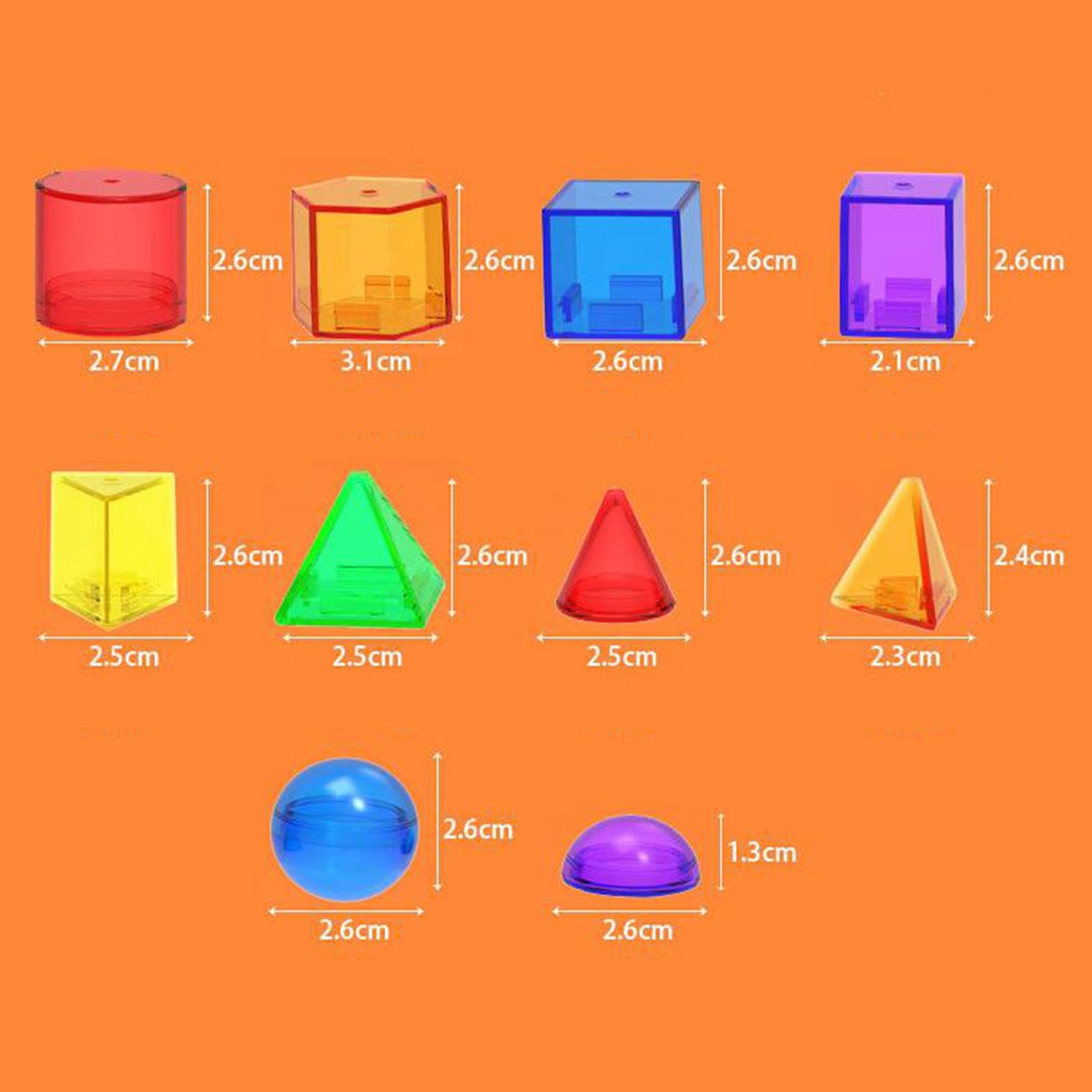 60 Piezas Sólidos Geométricos Bloques de Figuras Formas Tridimensionales Educativos Material Resistente para Aprendizaje Matemático Juegos