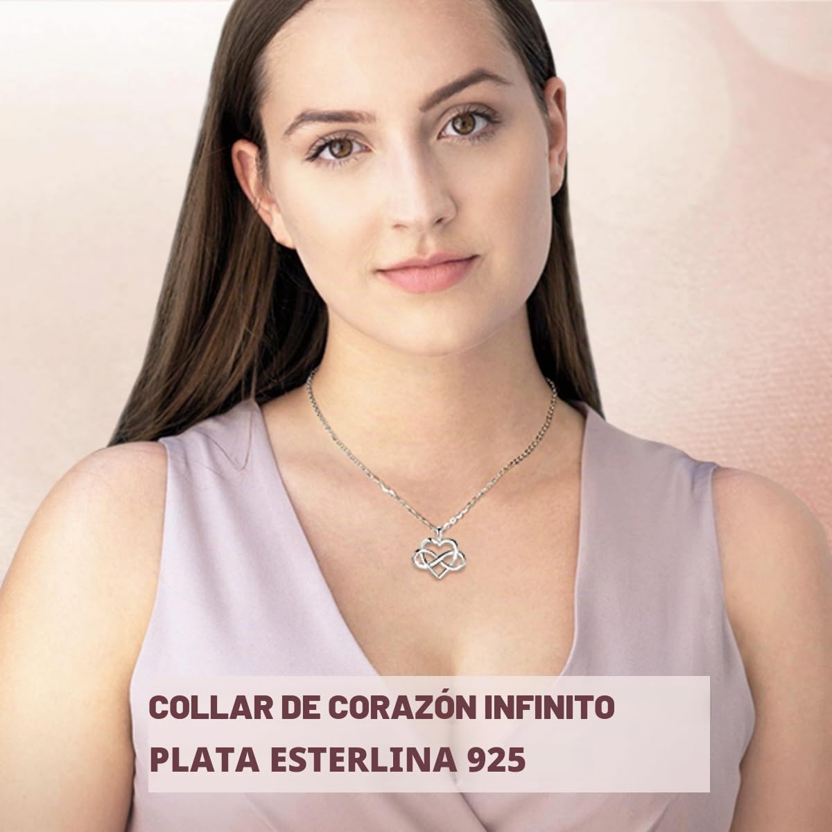 CELESTIA Mujer Collar Infinito Colgante Corazon de Plata Esterlina 925 Regalo Originales San Valentin para Mujer Te Quiero Mama Joyería Dia de la Madre para Madres