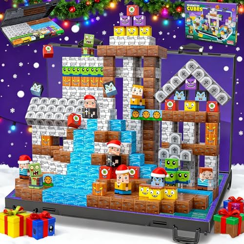 Magnetic Blocks with Storage Case, 1 Inch Magnetic Building Blocks for Kids, Stacking Mine Block, Montessori Sensory Constructions Toys for Boys Girls Age 3 4 5 6 7 8 9 10 Christmas Birthday Gifts