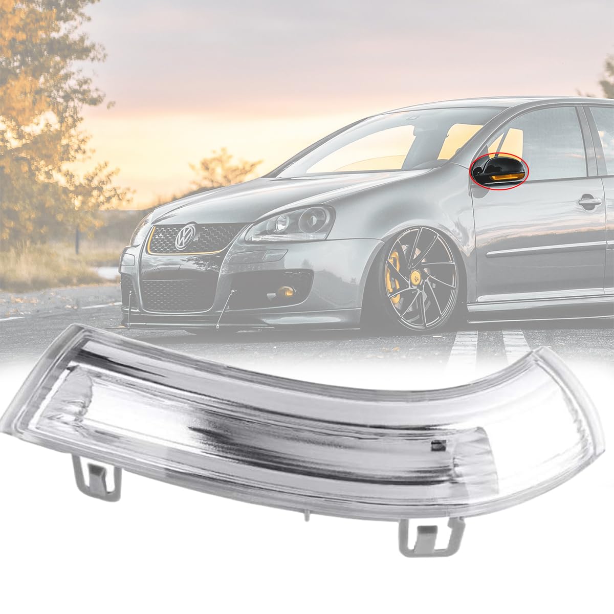 Indicatore Laterale Specchietto Retrovisore Sinistro Lato Conducente Indicatore di Direzione Compatibile con VW Golf 5/6 Wagon/Plus Sharan Eos Jetta Passat B5.5 B6 Seat Alhambra Skoda Superb