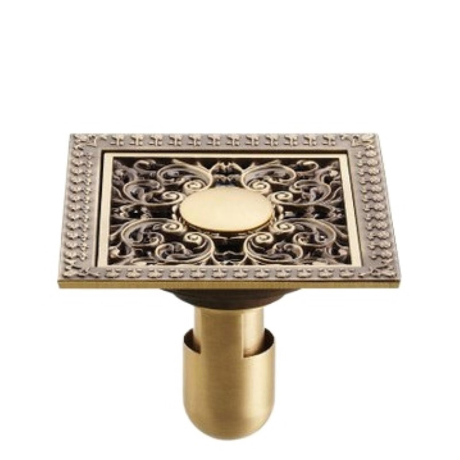 Floor Drain Cover Floor Drain Antique Brass Square Strainer Cover For Shower Bathroom(Style 3)