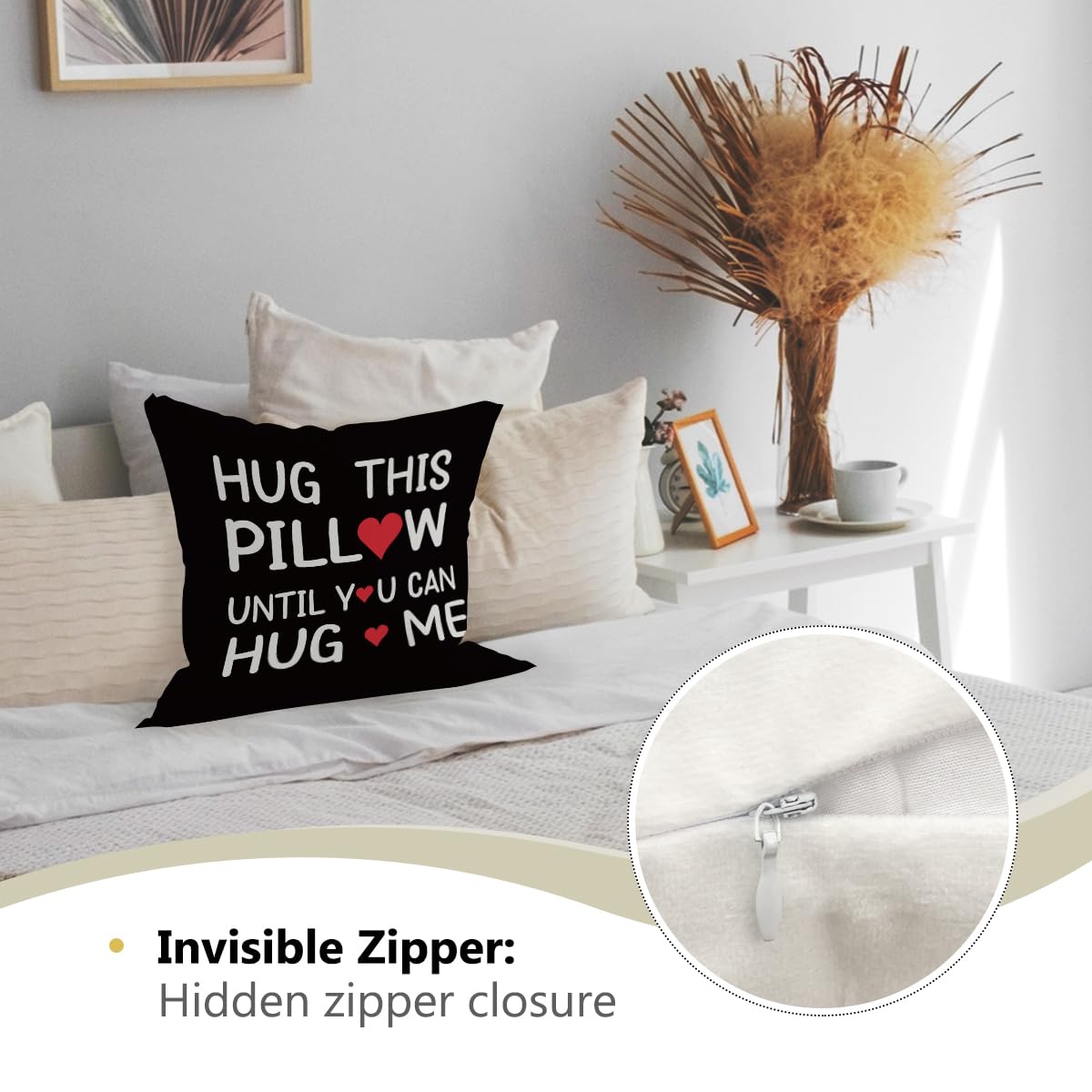 Gf Gifts Couple Hug This Pillow Until You Can Hug Me Personalized Romantic Gifts For Her - View #2