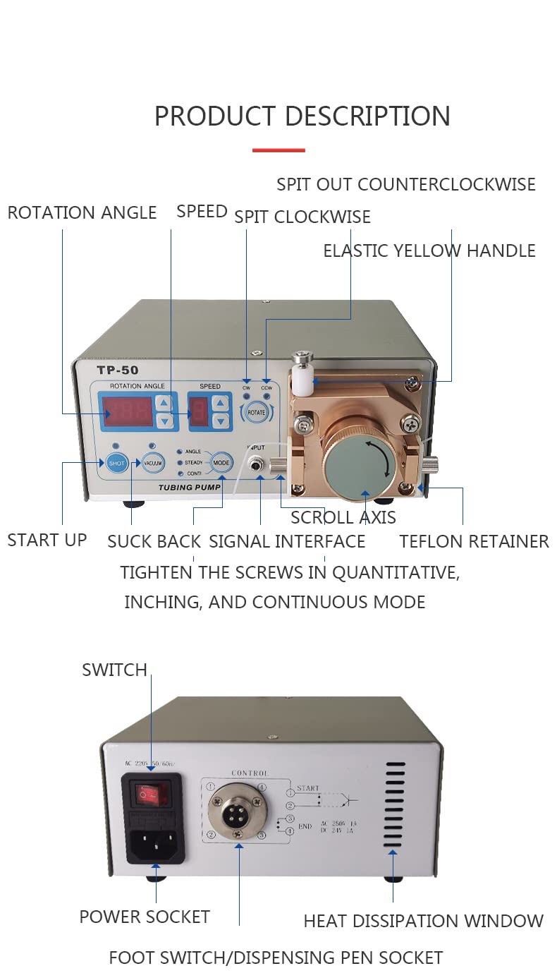 Precise peristaltic Dispenser Automatic glue dispenser rotary tubing dispenser TP-50
