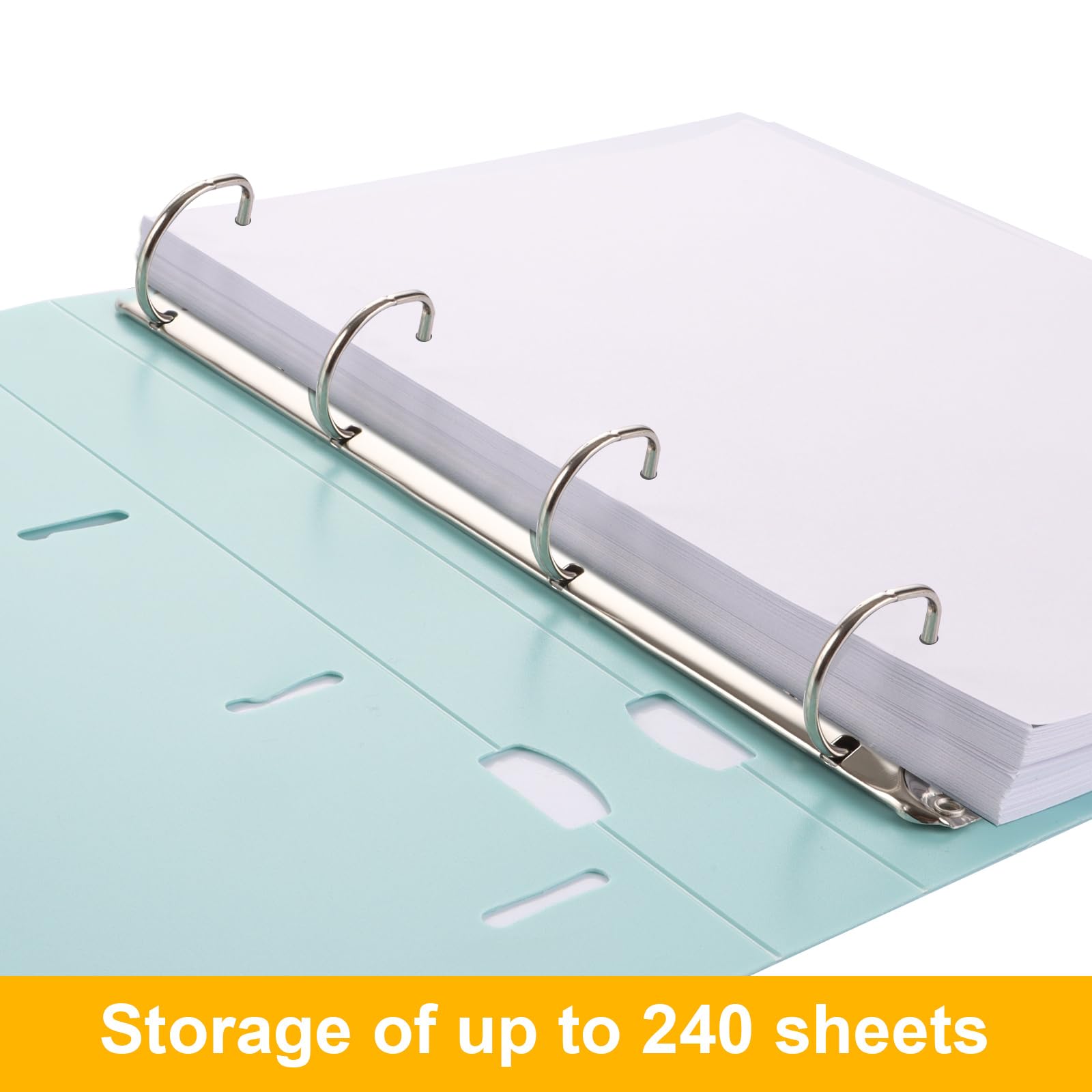 ASelected Lot de 5 classeurs A4 de 90 mm - Capacité de 240 feuilles - Organiseur de fichiers pour la maison et le bureau (bleu, vert, beige, violet, rose)