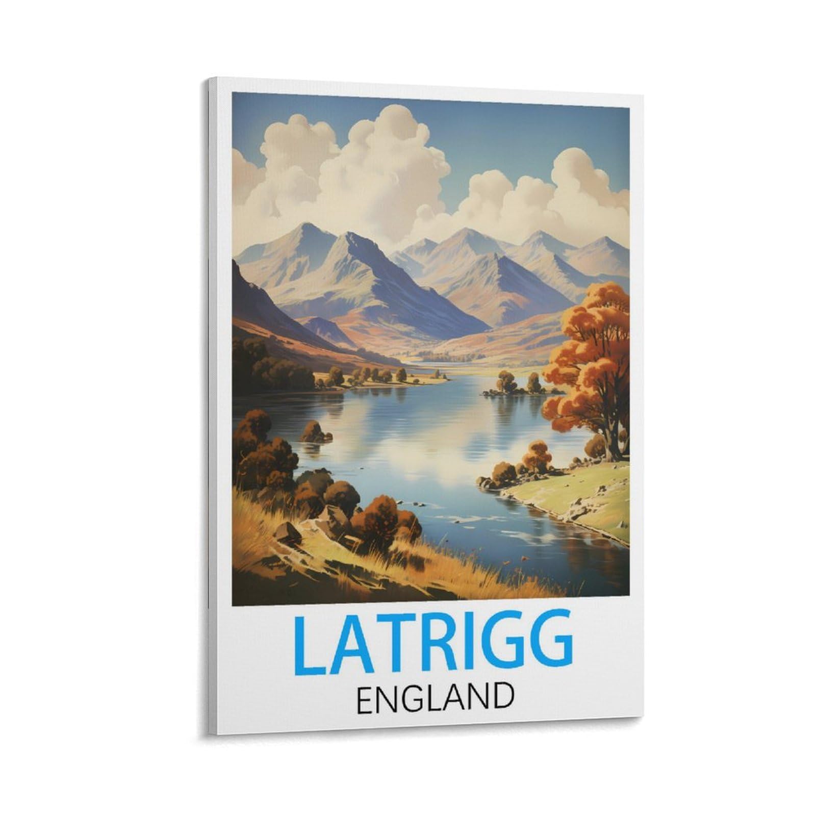 Hsayyiii Frame-Style Latrigg England Vintage Travel Posters 12X18inch(30X45cm) Canvas Art Poster And Wall Art Picture Print Bedroom Decor