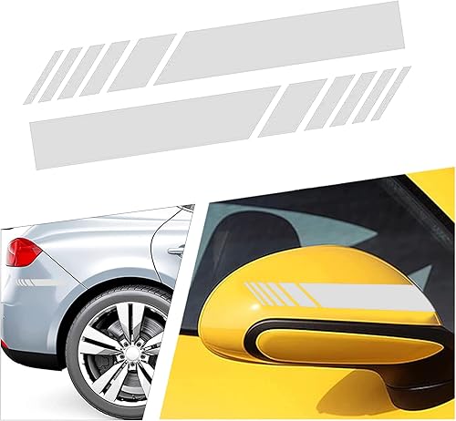 1 par de calcomanías para espejo retrovisor de automóvil, calcomanías de bricolaje para carrocería lateral, calcomanías de rayas para espejos