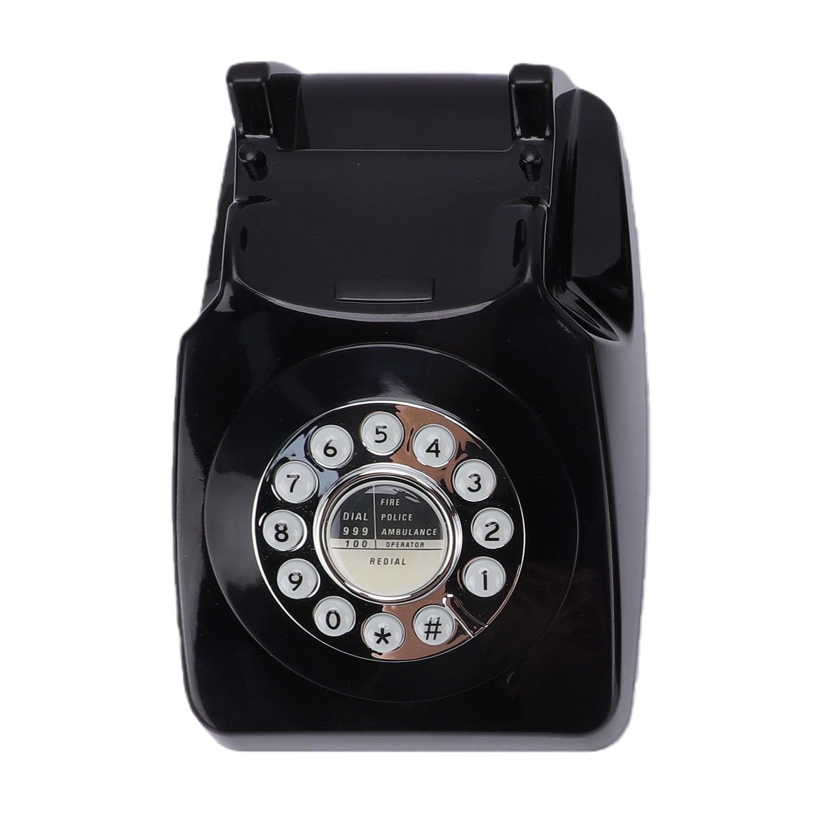LICAEVEY Zabytkowy Telefon Przewodowy Telefon Stacjonarny, Klasyczny Domowy w Stylu Vintage, Pokrętło z Przyciskiem w Stylu Retro do Wystroju Domowego Biura Hotelu (BLACK)