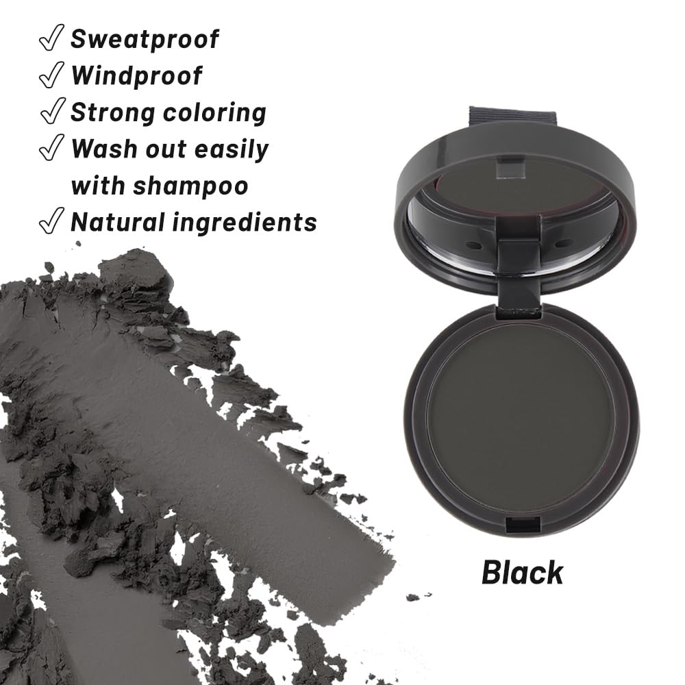 SOVONCARE Hairline Powder Instantly Hairline Shadow Gray Hair Coverage Touch Up Hair Root Cover Up Powder (1-Black - Image 4
