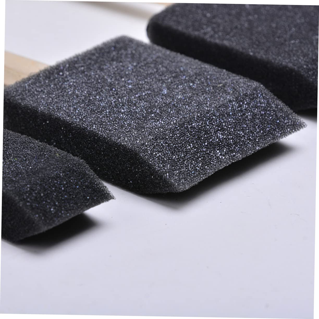 jojofuny 15-Piece Art Sponge Brush Set Wood Handle Sponge Paint Brushes for Drawing Painting