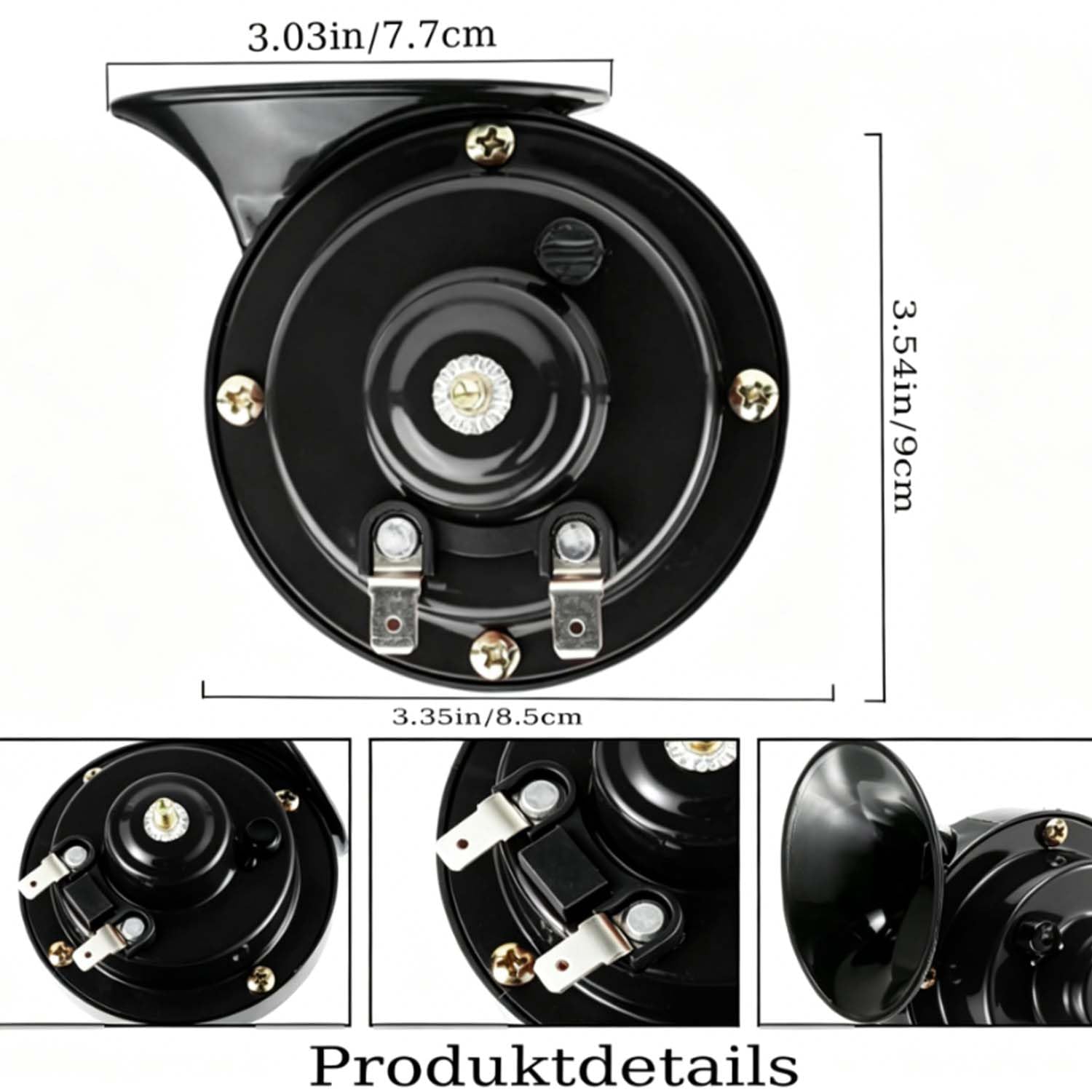 2 trombe a chiocciola da 300 dB, elettriche a chiocciola da 12 V, trombe super potenti, impermeabili, universali per auto, camion, moto, barche, nere