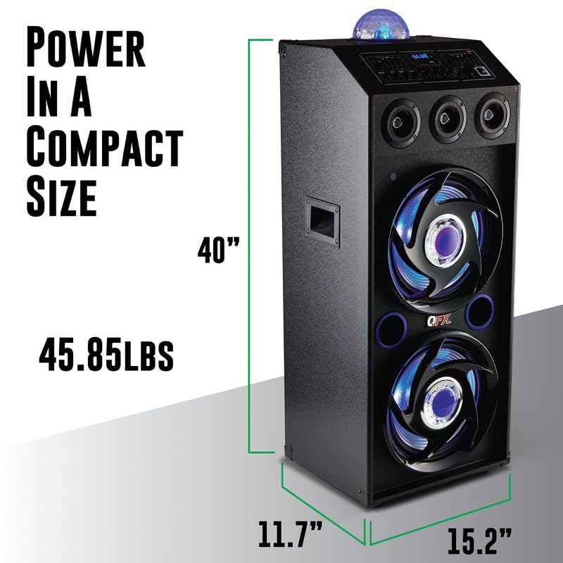 QFX SBX-412207BT Bluetooth Speaker with Built-in Amplifier, blue