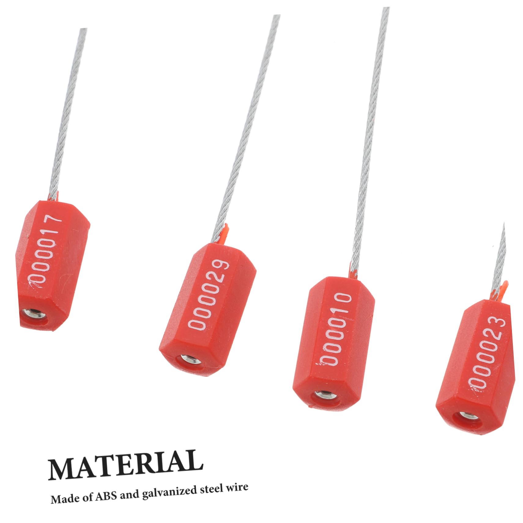 Scellés de Câble Rouges 100 Pièces en Acier pour Transport Sécurisé | Numérotation Unique, Anti-effraction, Format Industriel pour Conteneurs et Expédition
