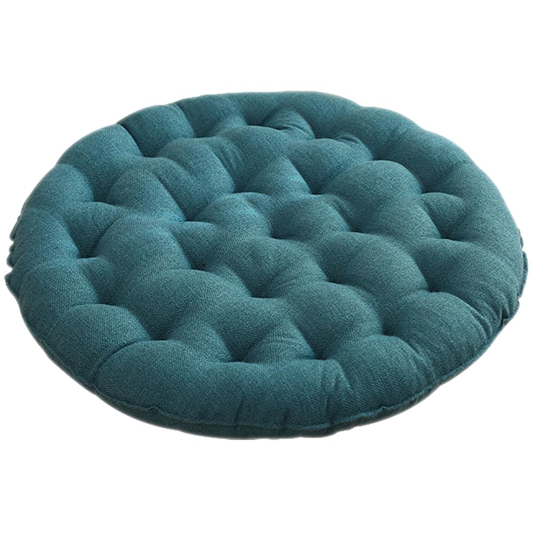 VHJdtE Seat Cushion, Large Round Linen|Pearl Cotton Filling Soft Comfortable Sitting Cushion|All-Season Relaxation Meditation(Cyan,75cm(29.5in))