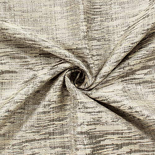 Image of Story@Home Bloom Collection Jacquard Weaving Solid Pattern Ring top Eyelet 4 Piece Window Curtain - 5 Feet, Light Brown