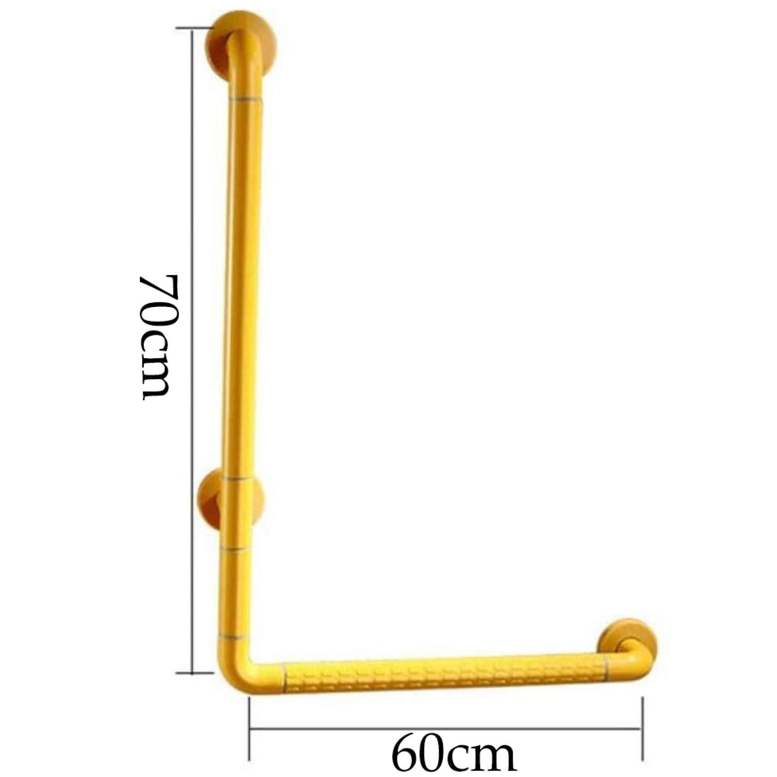 Maniglione Vasca Maniglie Antiscivolo, Acciaio Inossidabile Maniglia di Sicurezza Forma A L. Maniglias Doccia Maniglia WC Barre di Sostegno da Bagno per Infortuni agli Anziani,Yellow-60x70cm