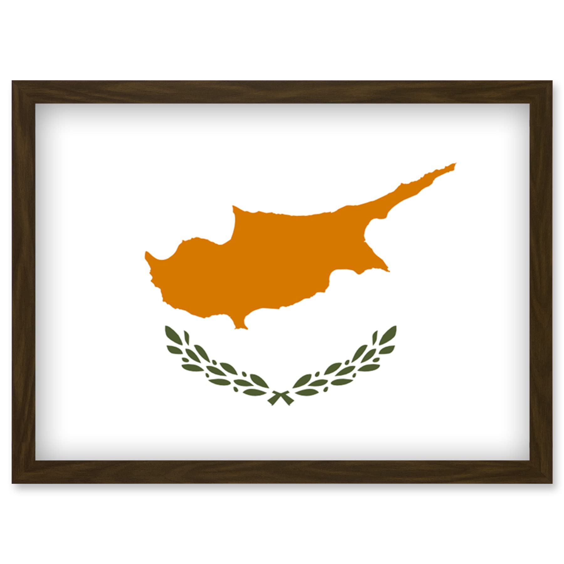 Artery8 Cyprus National Flag Patriotic Vexillology World Flags Country Region Poster Artwork Framed Wall Art Print A4