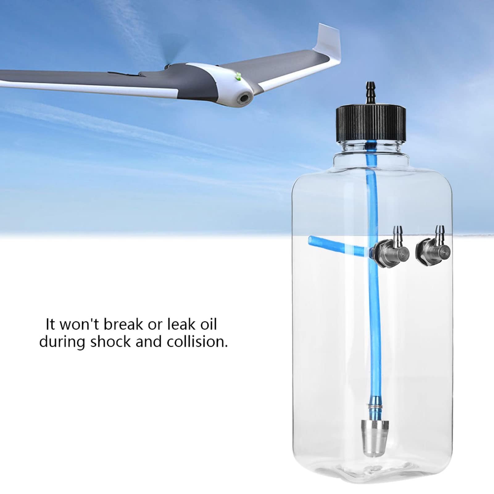 Réservoir de Carburant RC, Réservoir D'essence en Plastique Transparent pour Moteur Réservoir de Carburant pour Moteur RC Bouteille de Carburant Transparente RC pour Avion RC (500ML)