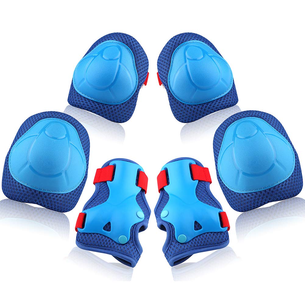 Wemfg Kids Protective Gear Set Knee Pads for Kids 3-14 Years Toddler Knee and Elbow Pads with Wrist Guards 3 in 1 for Skating Cycling Bike Rollerblading Scooter