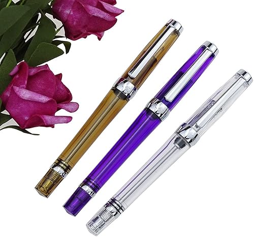 Miniatura 2 de 3 PCS Yongsheng 3013 Pluma Estilográfica de llenado al vacío Cuerpo transparente Escritura Set de regalo - Punta extra fina