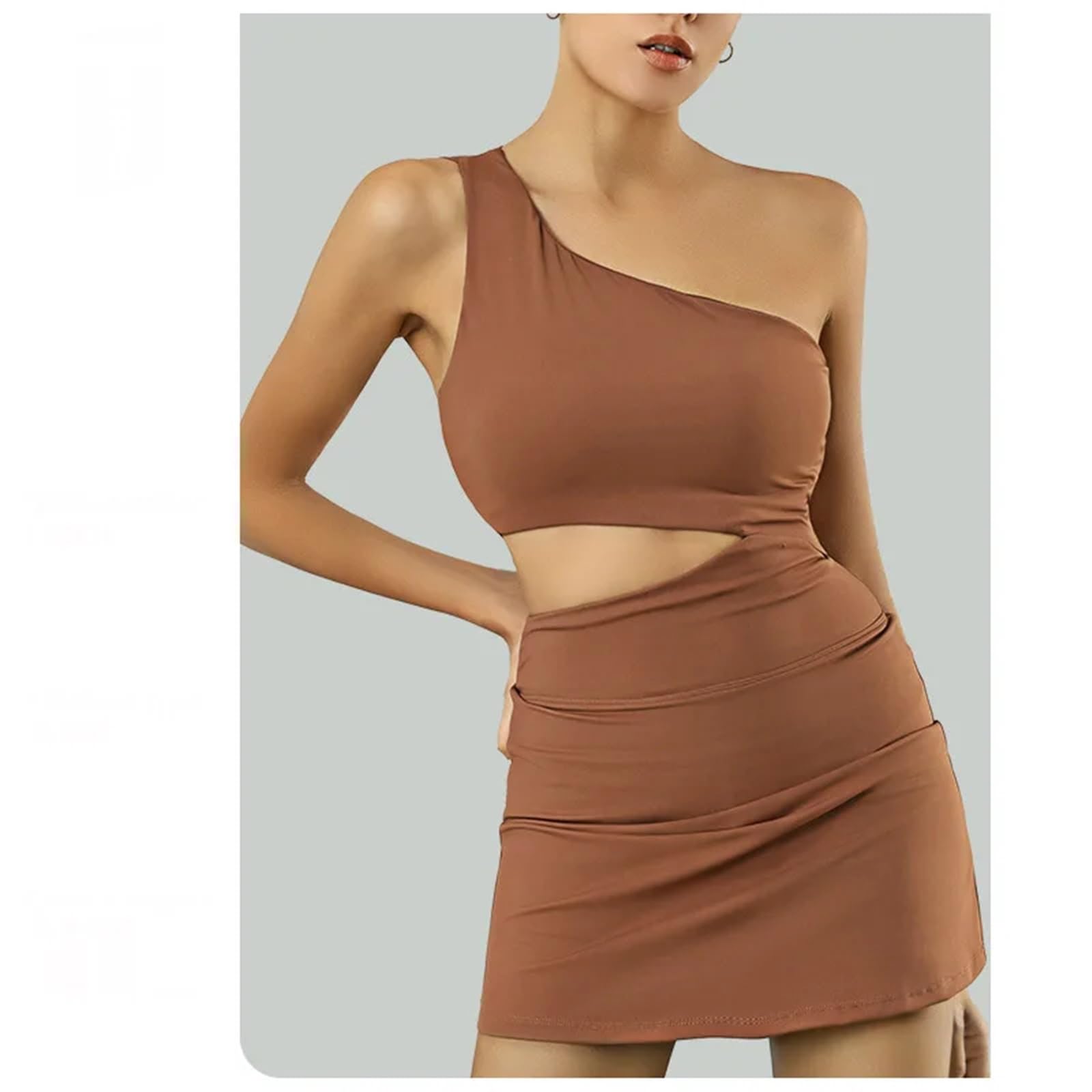Damen-Tenniskleid mit Shorts und Brustpolstern, sexy Schultergurte, super dehnbar, Golf-Badminton-Skorts, All-in-One-Yoga-Anzüge