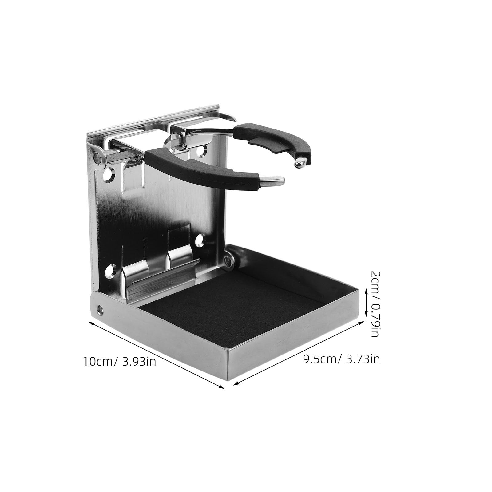 Ciieeo Porte-Gobelet Pliable en Acier Inoxydable Petit Format Support Réglable pour Bouteilles et Gobelets Vis de Fixation pour Bateaux Camping-Cars et Véhicules de Loisirs