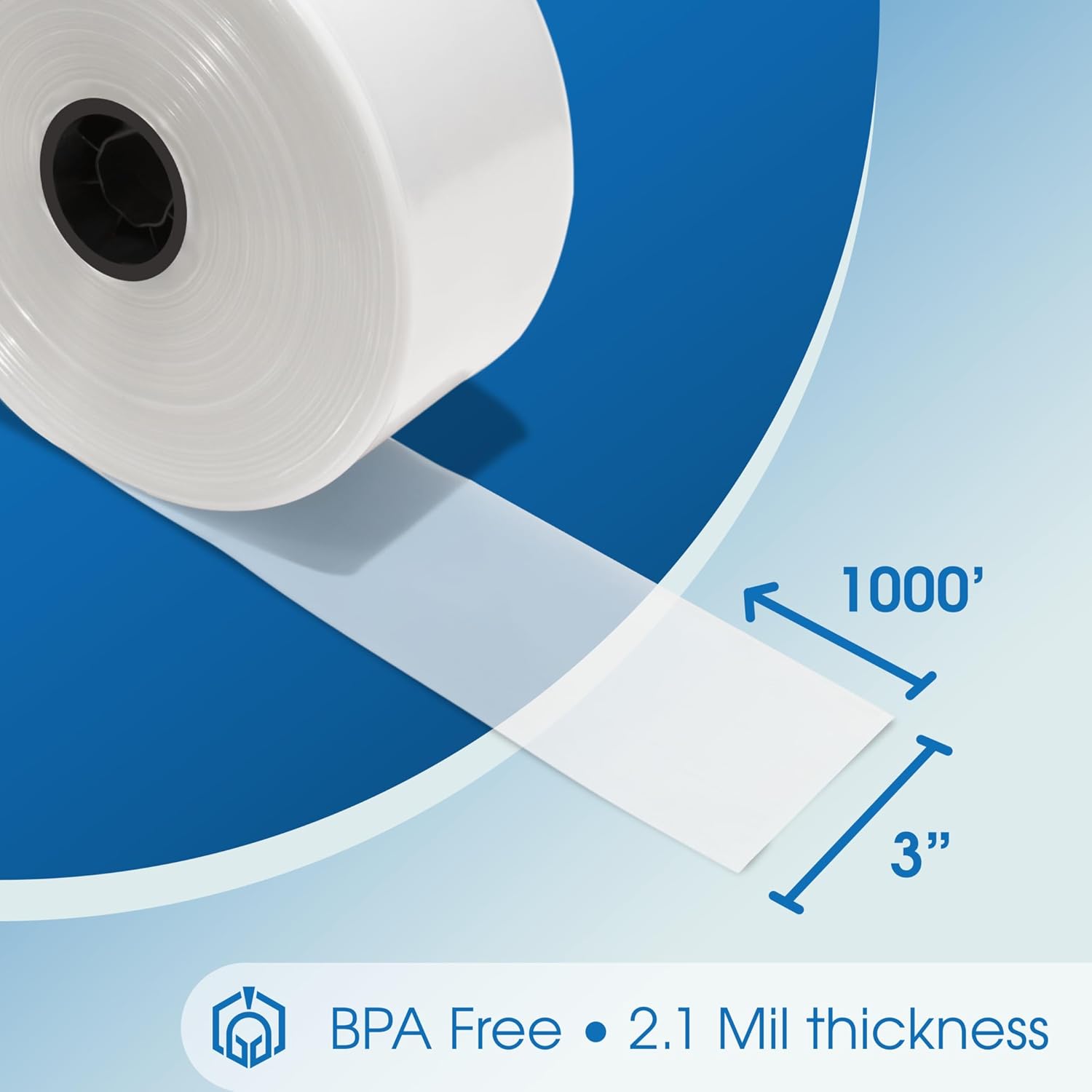 Spartan Industrial 3" Wide LDPE Flat Poly Tubing Mini Roll, 3" W x 1000' L, 2 Mil | Ideal for Tailored Poly Bag Packaging and Safe Storage of Food, Electronic Components and Accessories