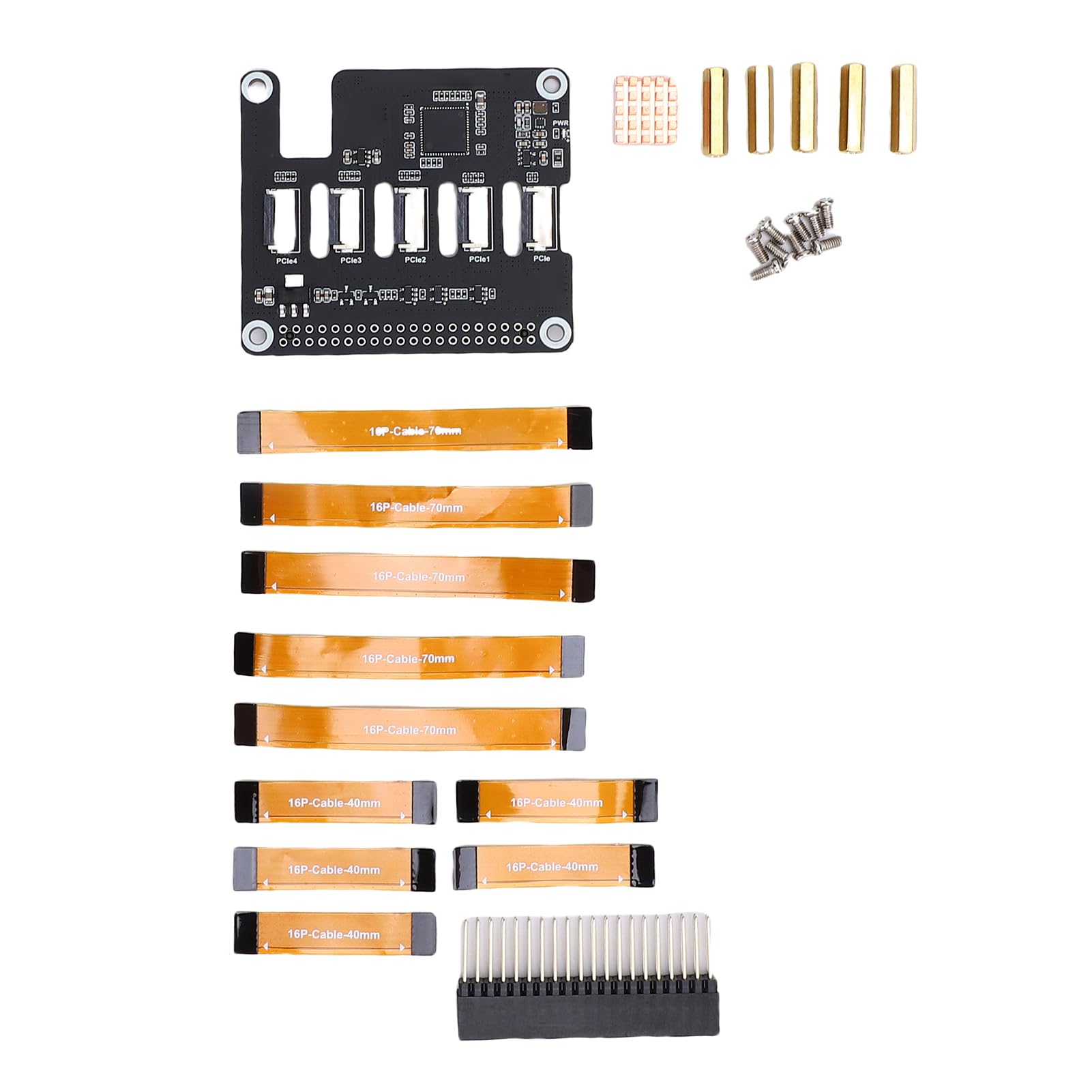 Zunate Scheda Adattatore PCIe FFC Multicanale Connettività Efficiente per RasPi 5 Supporta più HAT Stacking 4