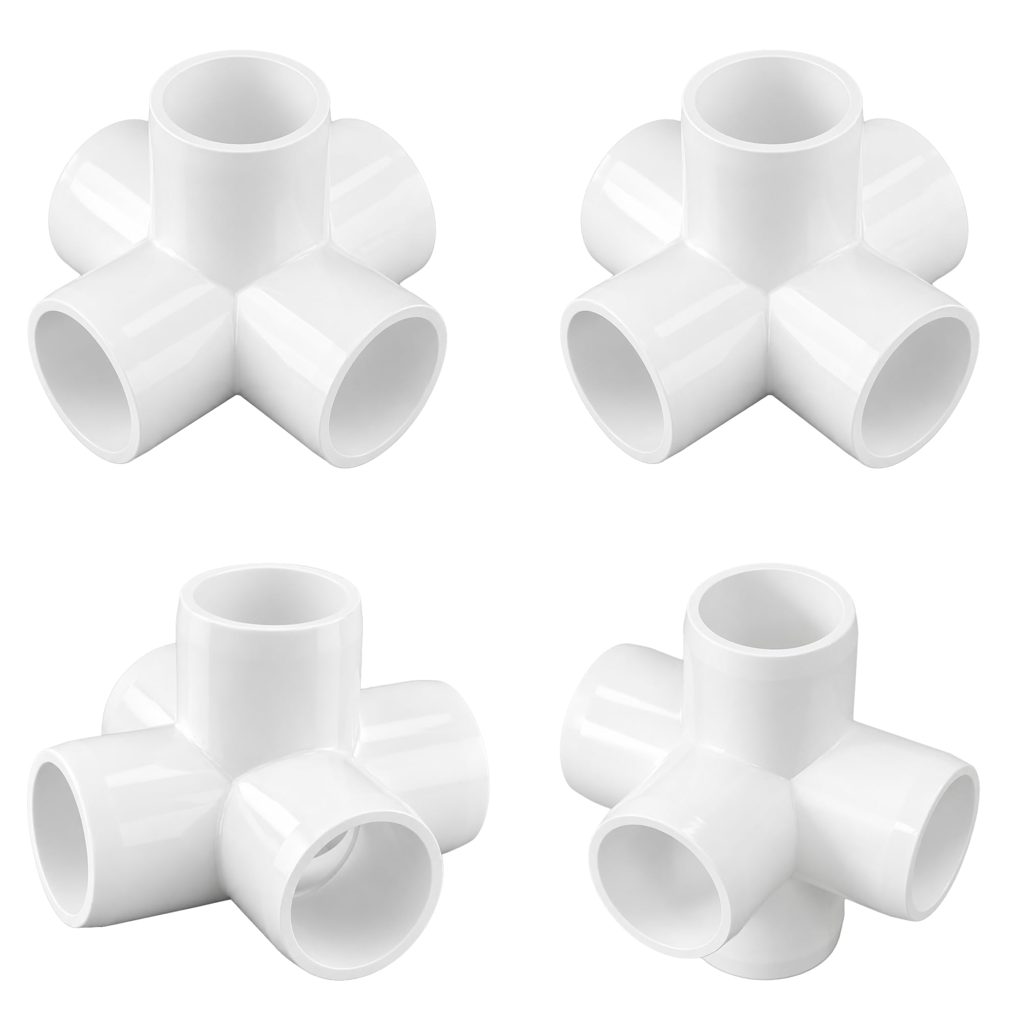 5 Way PVC Fitting 1-1/4 Inch, Furniture Grade 5 Way Cross Connector,4 Pack