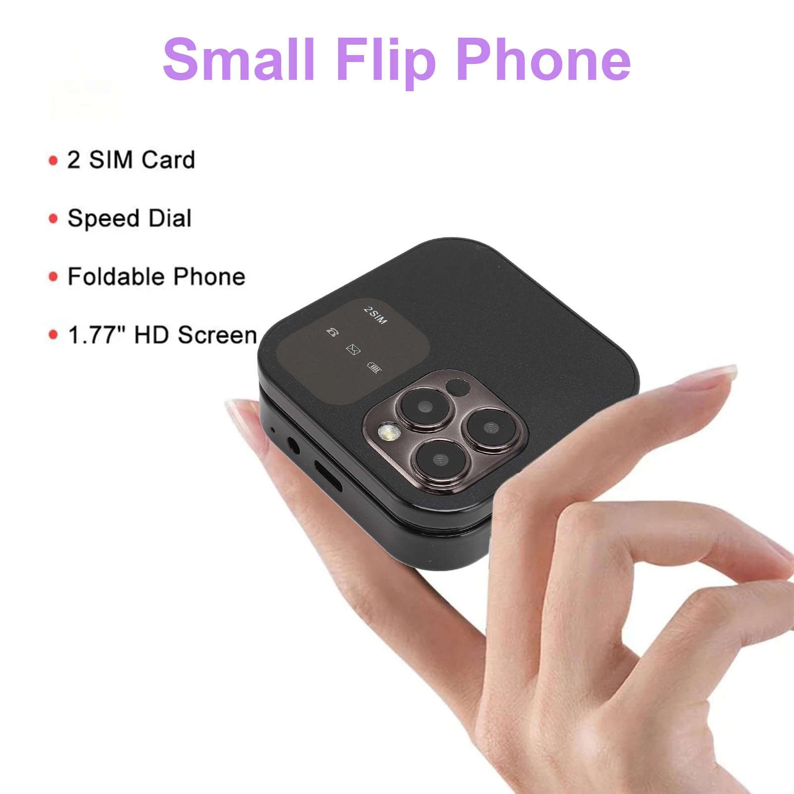 SOYES I16pro 2G Teléfono con Tapa Desbloqueado, Doble SIM, Teléfono Celular con Tapa con Botón Grande para Personas Mayores y Niños, Teléfono Móvil Básico de Bolsillo de 16 GB