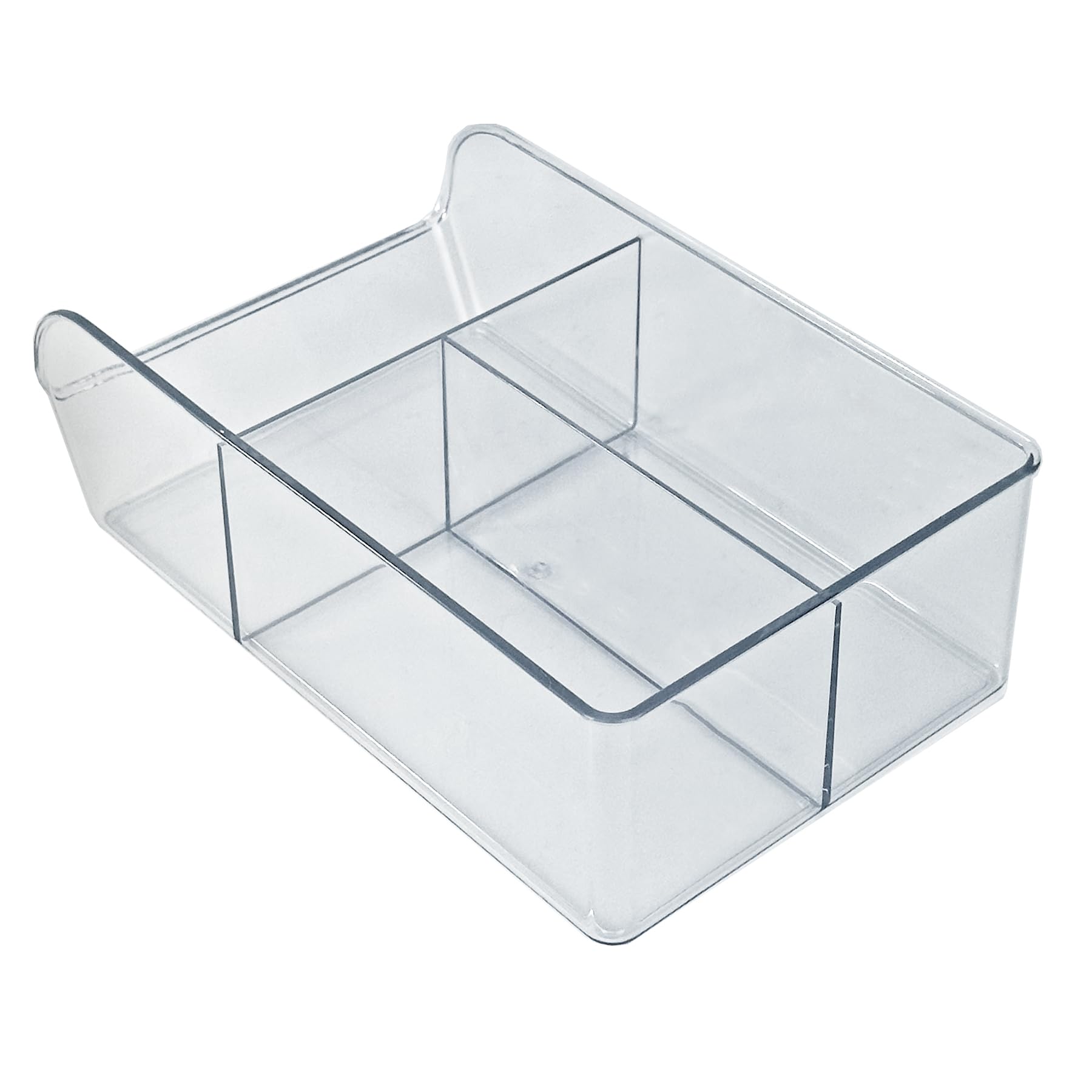 Azar Displays 556752-4PK - Contenedor de almacenamiento transparente con divisores, organizador apilable de múltiples compartimentos para cocina, baño, despensa y oficina, plástico sin BPA (paquete de
