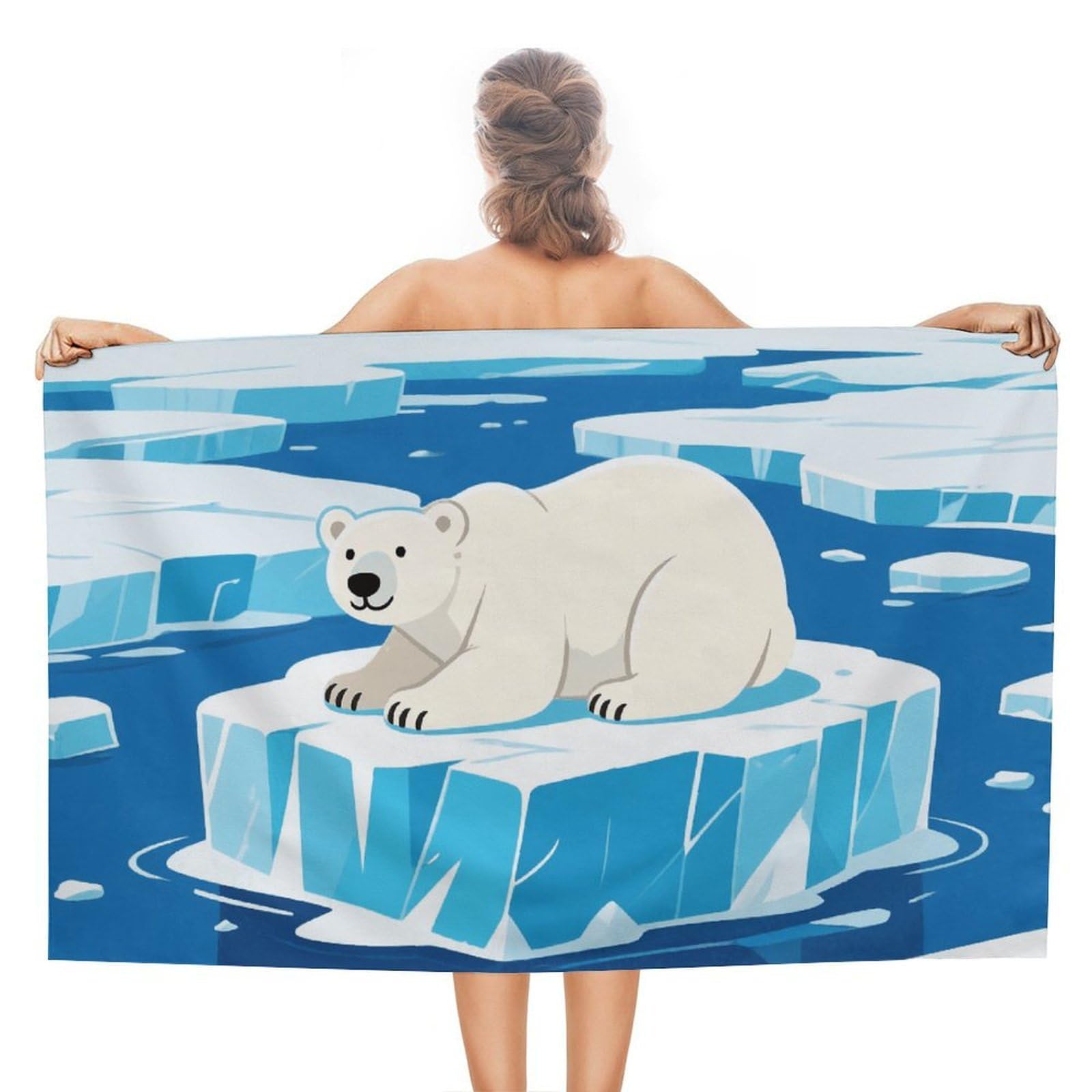 asbwuo Polar Bears Beach Towels Extra Large Quick Dry Absorbent