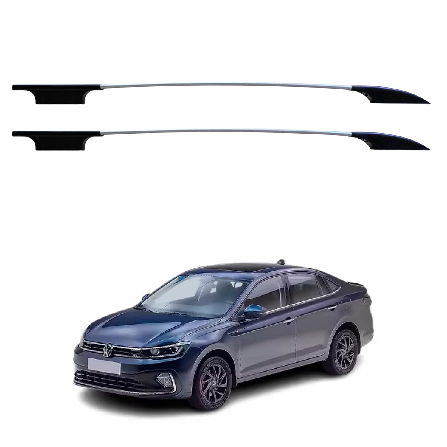 Aksmit Universal Car Roof Rail | No Drill Roof Rail with Original 3M Adhesive Tape | Metal Bar + ABS Plastic Base | Pair of 2, Silver | Fits Most Cars, Hatchbacks, Sedans & SUVs X1 | Metal Build-image-13