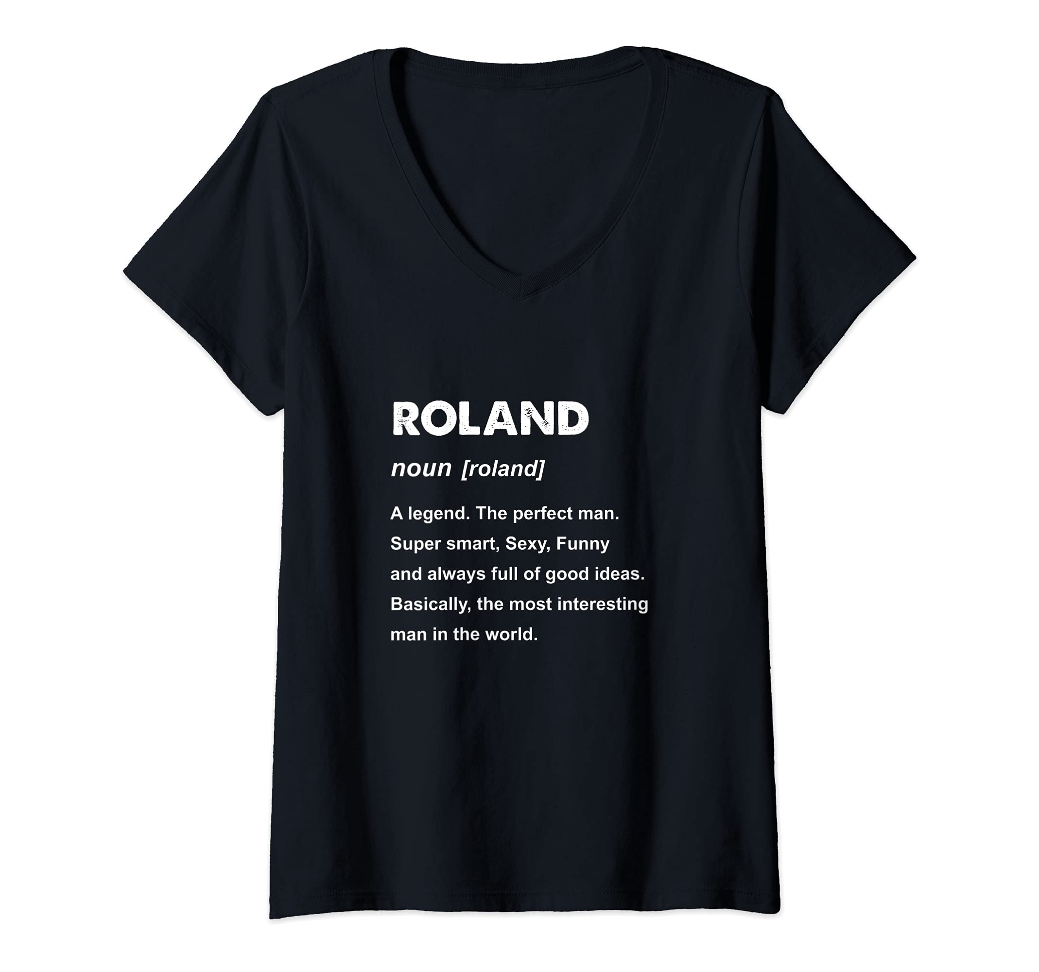 Womens Roland Name V-Neck T-Shirt