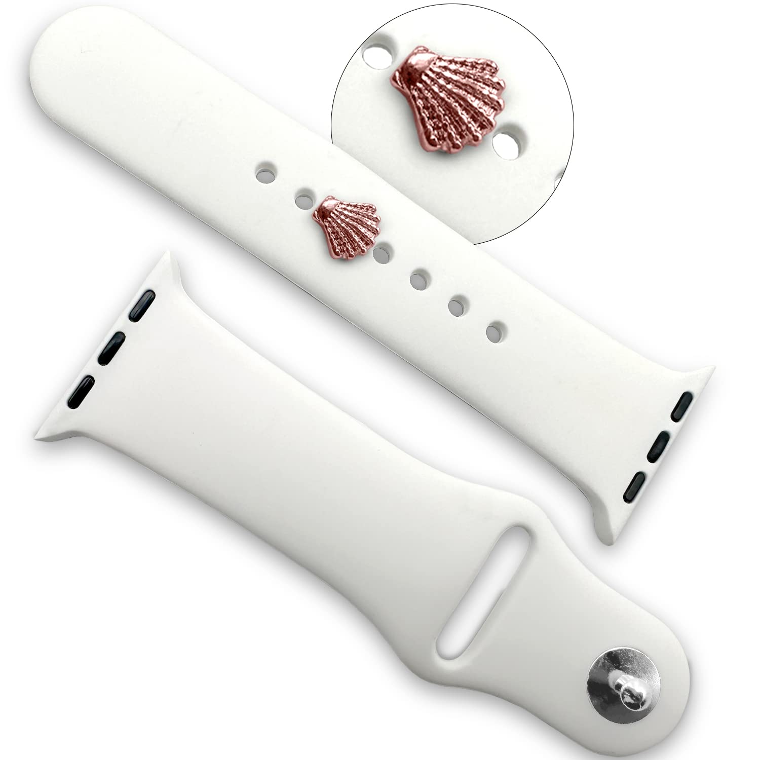 Lux Bands Smart Watch Band Charms, Premium Sparkling Pin-Based Stainless Steel Jewelry Charms For Women, Stylish Decorative Accessories Compatible