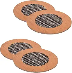 descanso de panela redondo de bambu jogo 4 unidades protege sua mesa