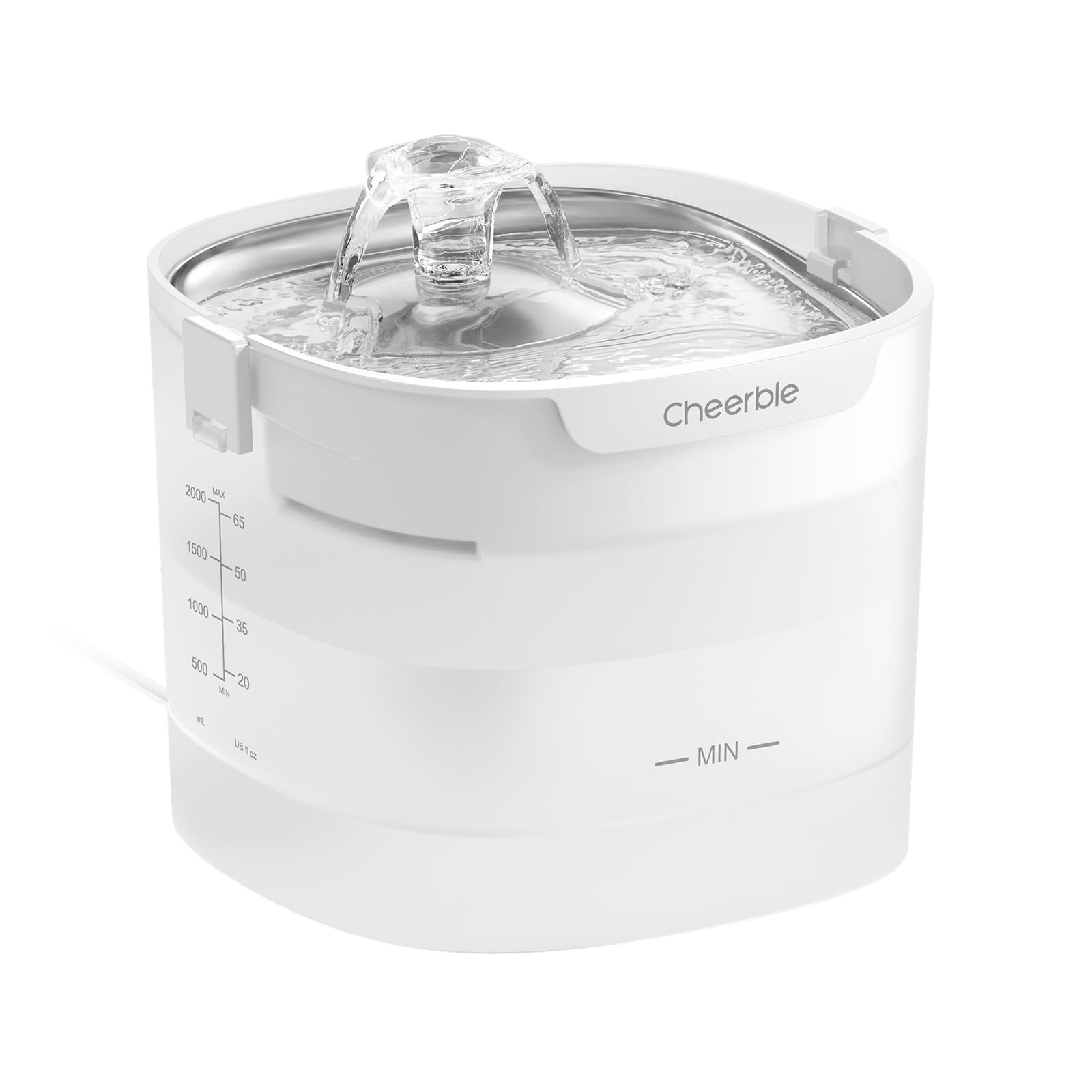 Cheerble E1S - Fuente para gatos (acero inoxidable, sin bomba, 23 dB, 2 L)
