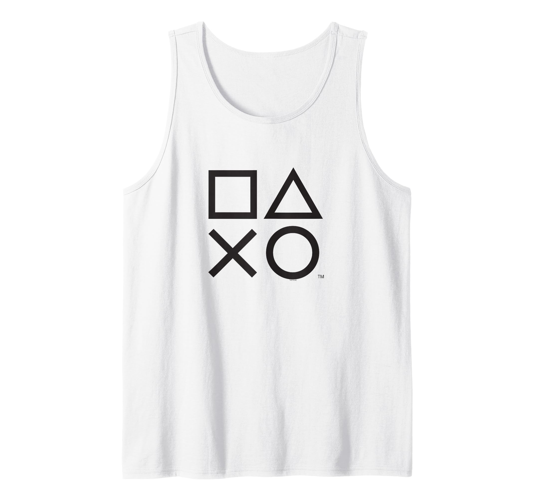 PlayStation PS5 Gamer Controller Icons in Classic Black Tank Top