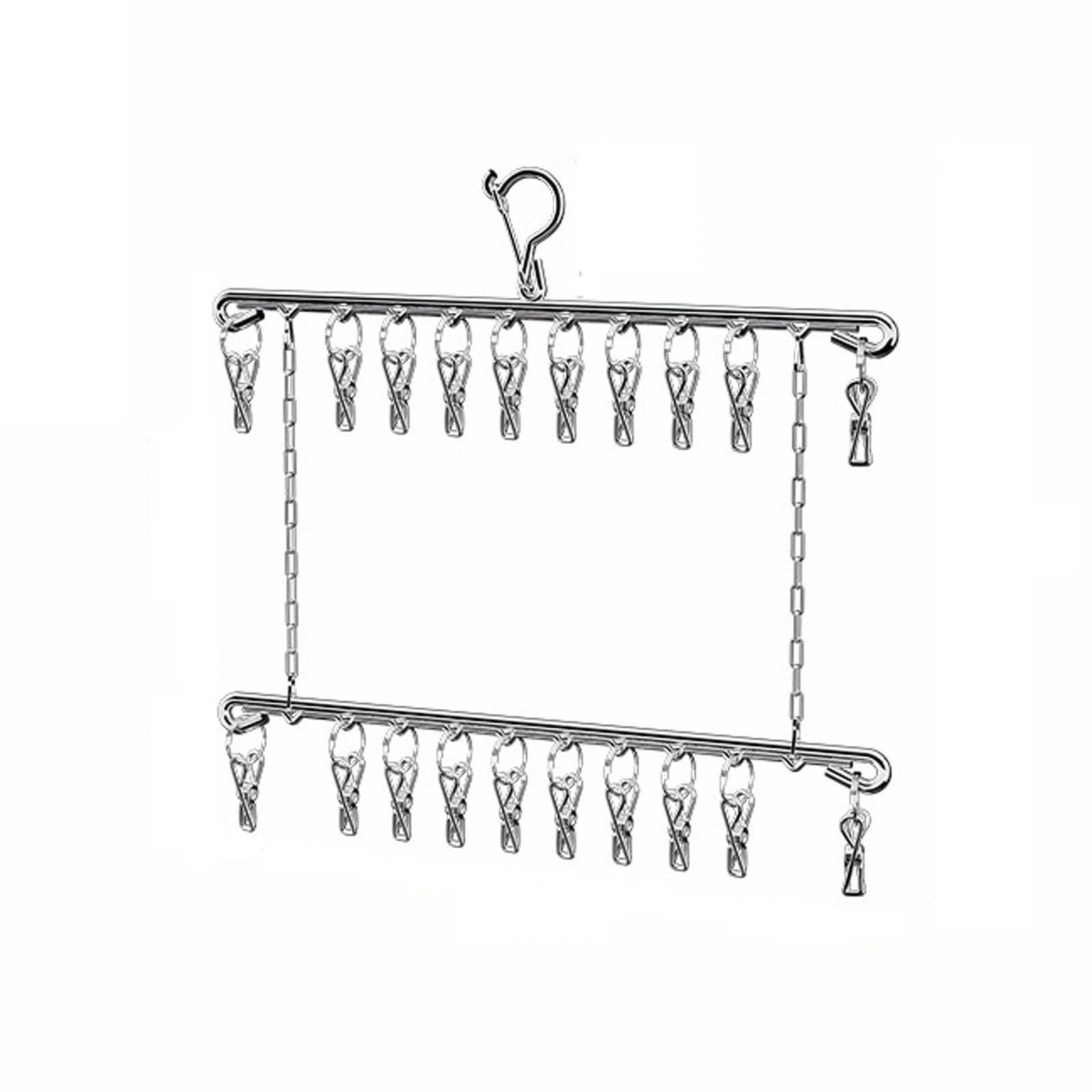 Foldable Stainless Steel Hanger Multi Clip Drying Rack a Great Tool Coat hanger