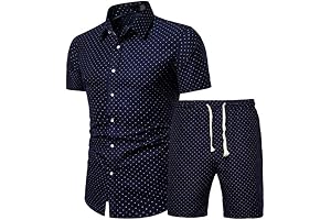 PASOK Men's Floral 2 Piece Sets Outfits