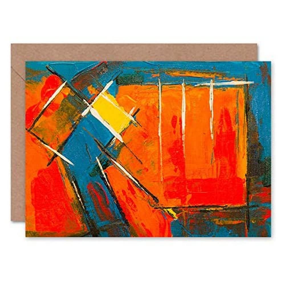 Fine Art Prints Expressionism Abstract Painting Acrylic Greeting Card With Envelope Inside Premium Quality