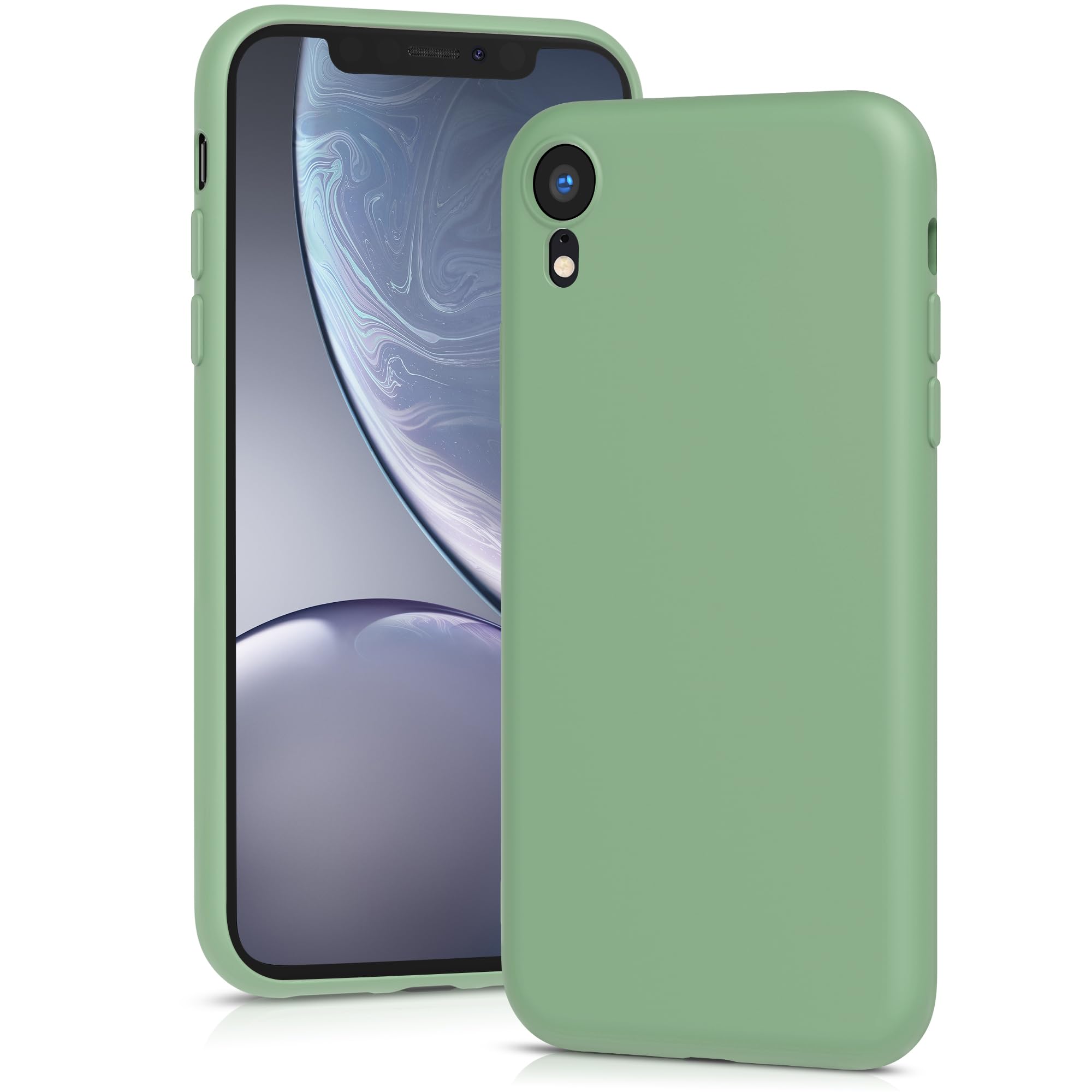 YATWIN Silicone Case for iPhone XR, Soft-Touch, Shockproof, DustProof, Antiskid Full Body Armour Phone Cover for Apple iPhone XR - Dark Green — view 283